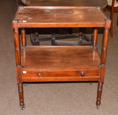 Lot 1407 - A late Victorian mahogany two-tier side table,...