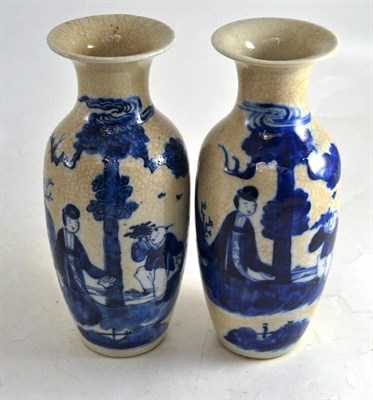 Lot 258 - Pair of Chinese blue and white vases