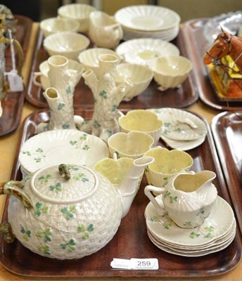 Lot 259 - Two trays of assorted Belleek china