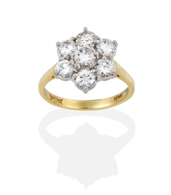Lot 2362 - An 18 Carat Gold Diamond Cluster Ring