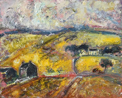 Lot 2066 - Kitty North (b.1963) Valley Signed verso, oil...