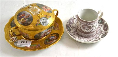 Lot 261 - Wedgwood coffee cup and saucer and a Vienna ecuelle cover and stand