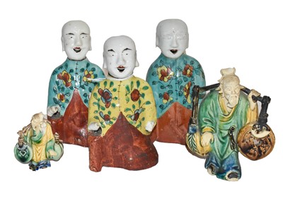 Lot 379 - Three 19th century Chinese porcelain figural...