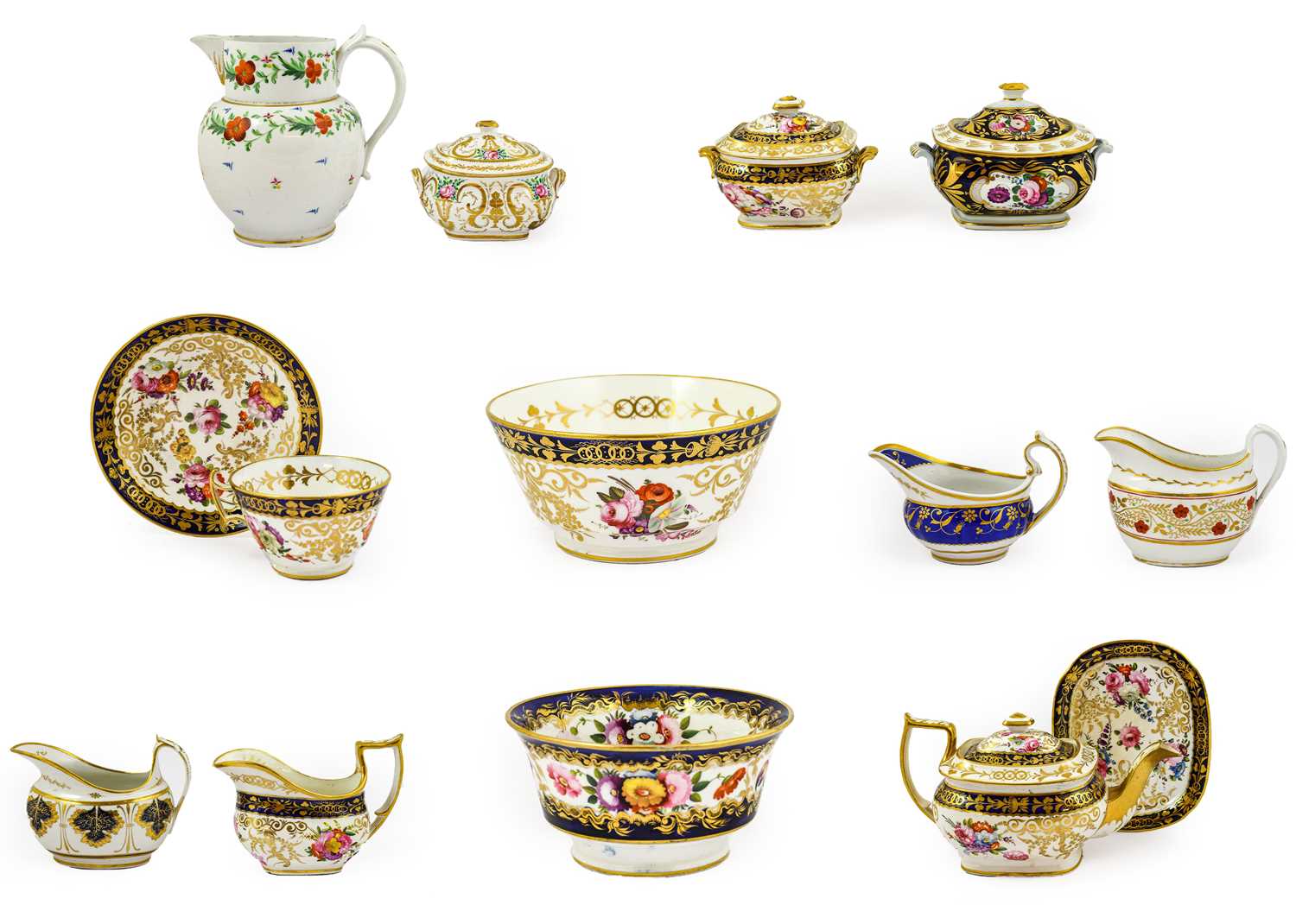 Lot 620 - A Coalport Porcelain Tea Service, circa 1820,...