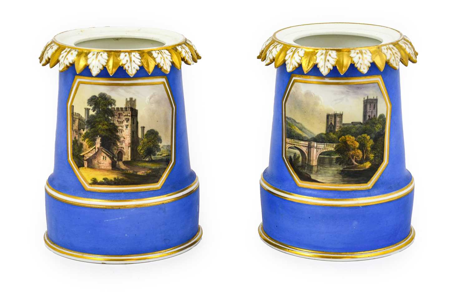 Lot 619 - A Pair of Derby Porcelain Vases, circa 1820,...