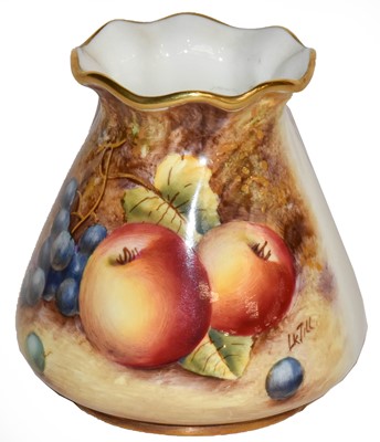 Lot 393 - A Royal Worcester vase decorated with fruit to...