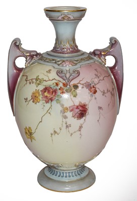 Lot 396 - A Royal Worcester vase decorated with flowers...