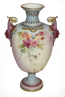 Lot 397 - A Royal Worcester vase decorated with flowers...