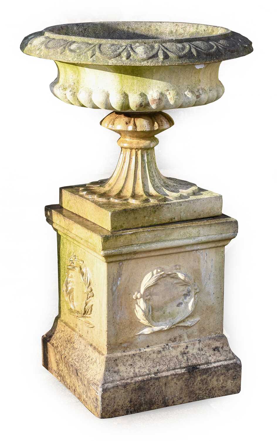 Lot 1076 - A Cast Stone Campana Vase-Shaped Urn, in 18th...