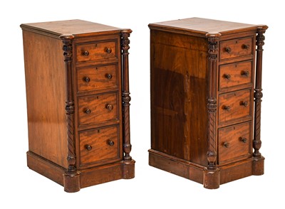 Lot 1264 - A Pair of Victorian Mahogany Bedside Cabinets,...