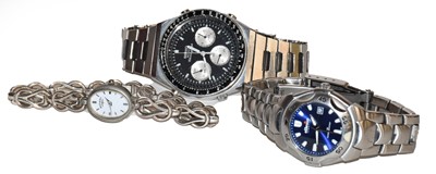 Lot 409 - A Seiko quartz chronograph wristwatch, circa...