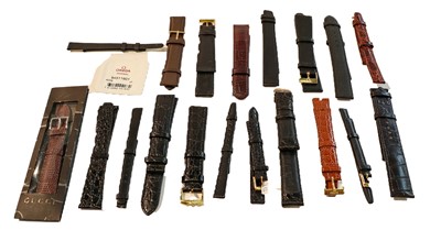 Lot 213 - A selection of watch straps, some by Omega,...