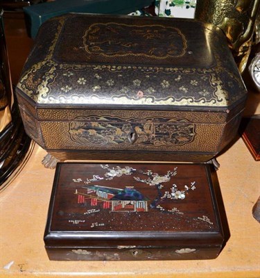 Lot 291 - Chinese lacquer box and another (2)