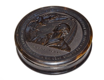 Lot 164 - A 19th century pressed horn snuff box...