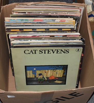 Lot 430 - A box of LP records, rock and pop music to...