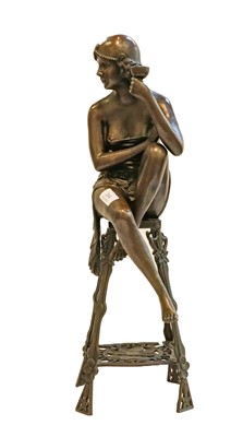 Lot 244 - An Art Deco style patinated bronze sculpture...