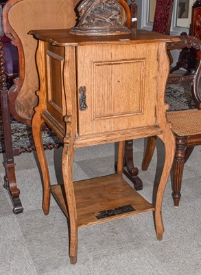 Lot 1129 - A Victorian Oak Night Table, with panelled...