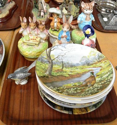 Lot 297 - Five Schmid musical Beatrix Potter groups and eleven collector's plates