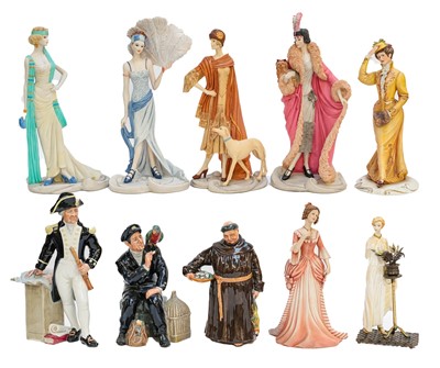 Lot 355 - A collection of Royal Doulton figures, the...