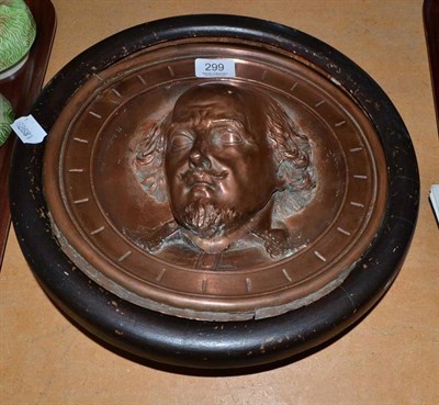 Lot 299 - Copper cast relief of Shakespeare R Jefferson 1859 wood frame