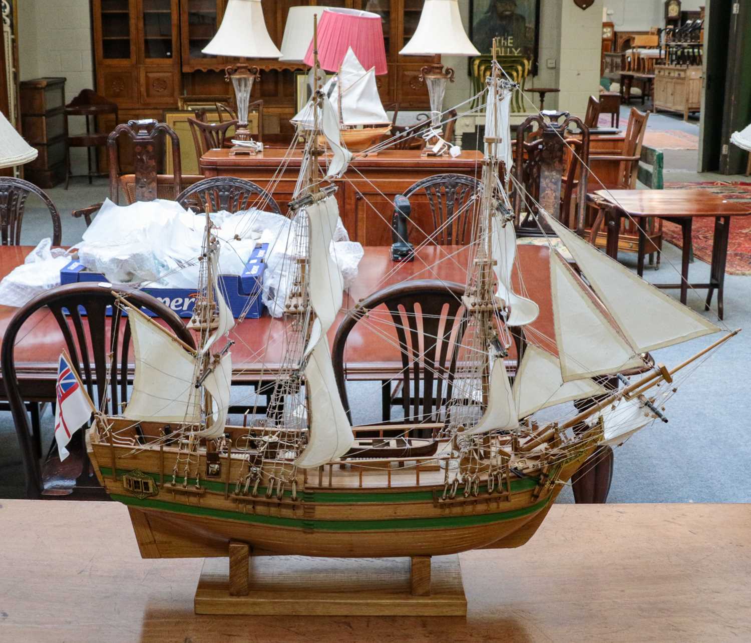 Lot 496 - 1:60 scale model of HMS Bounty; together with...