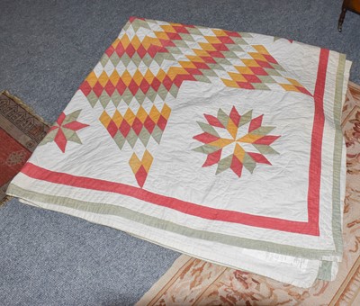 Lot 490 - Large early 20th century patchwork quilt with...