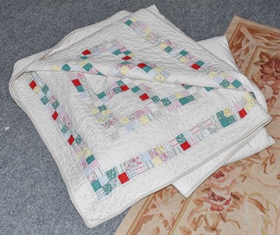 Lot 490 - Large early 20th century patchwork quilt with...