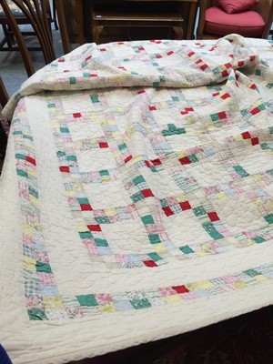 Lot 490 - Large early 20th century patchwork quilt with...