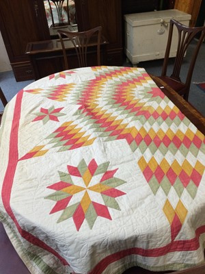 Lot 490 - Large early 20th century patchwork quilt with...