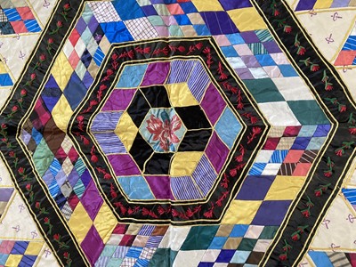 Lot 2131 - A Stunning 19th Century Silk Patchwork Bed...