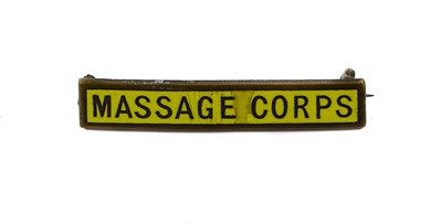 Lot 3055 - A First World War Massage Corps Bar...