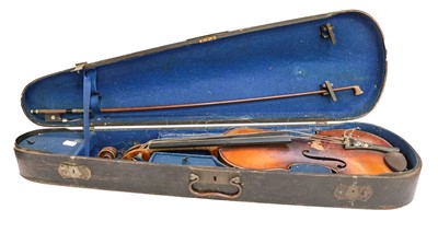 Lot 447 - A German violin labelled "copy of a Joseph...