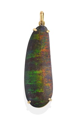 Lot 2056 - A Black Opal Pendant