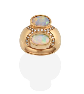 Lot 2061 - An Opal and Diamond Ring