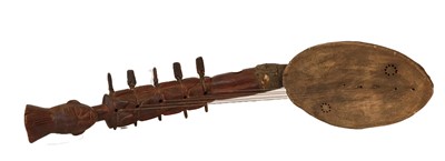 Lot 319 - A Mangbetu figural harp; two Sudanese wrist...