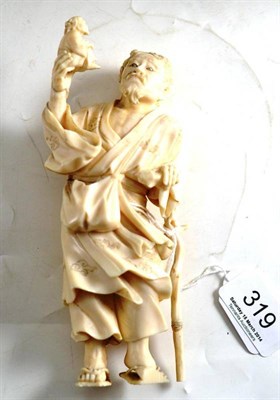 Lot 319 - A 19th century Japanese ivory figure (a.f.)