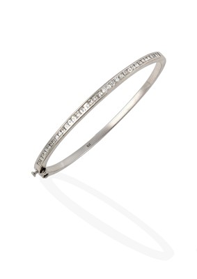 Lot 2420 - A Diamond Hinged Bangle