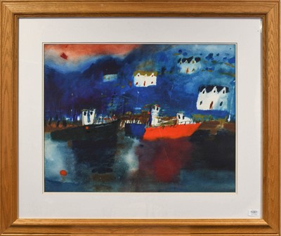 Lot 1081 - Caroline Bailey (b.1953) Scottish harbour...