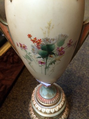 Lot 112 - Royal Worcester, a pair of twin-handled vases...