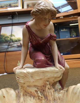 Lot 241 - Royal Dux blush ivory figure of a maiden...