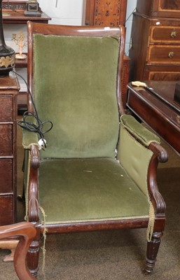 Lot 1295 - A William IV mahogany open armchair, 66cm wide