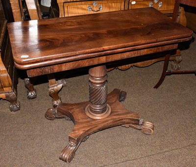 Lot 1361 - A George IV mahogany pedestal tea table, fully...