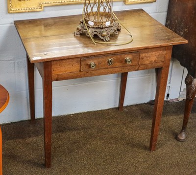 Lot 1254 - An 18th century provincial oak single drawer...