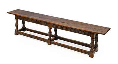 Lot 1380 - An Oak Double Joint Stool, the one-piece top...