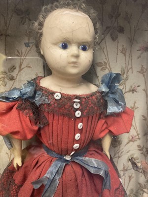 Lot 2008 - 19th Century Wax Mounted Standing Doll in a...