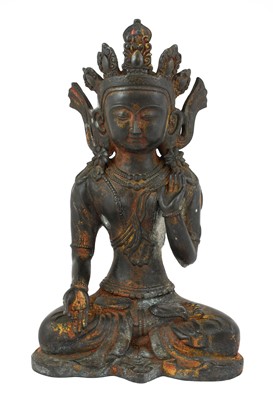Lot 689 - A Chinese Bronze Figure of Guanyin, in Ming...