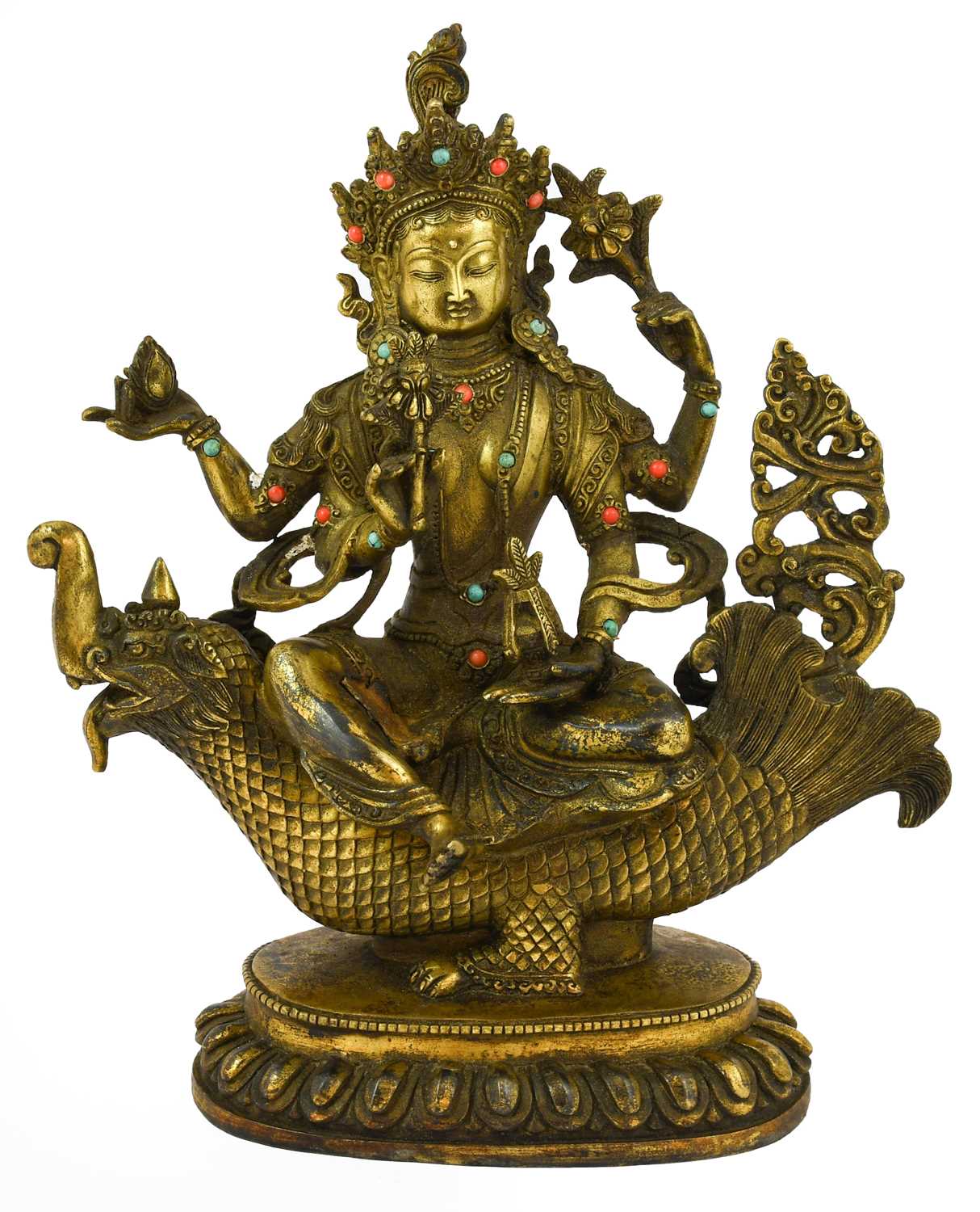 Lot 688 - A Sino-Tibetan Gilt Bronze Figure of...