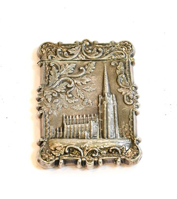 Lot 249 - A Victorian Silver Castle-Top Card-Case,...