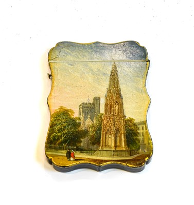 Lot 260 - A Victorian Papier Mache Card-Case, shaped...