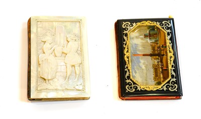 Lot 244 - A Mother-of-Pearl Aide Memoire, oblong, the...